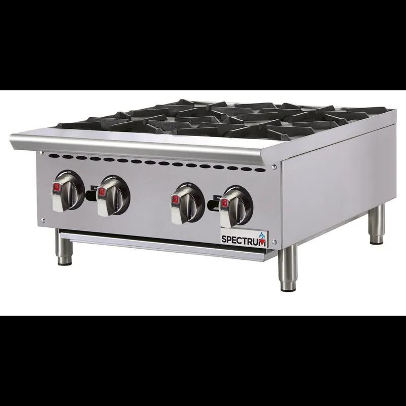 Spectrum Natural Gas Hot Plate 24X34.125X15 IN Stainless Steel Countertop 4-Burner 1/Each