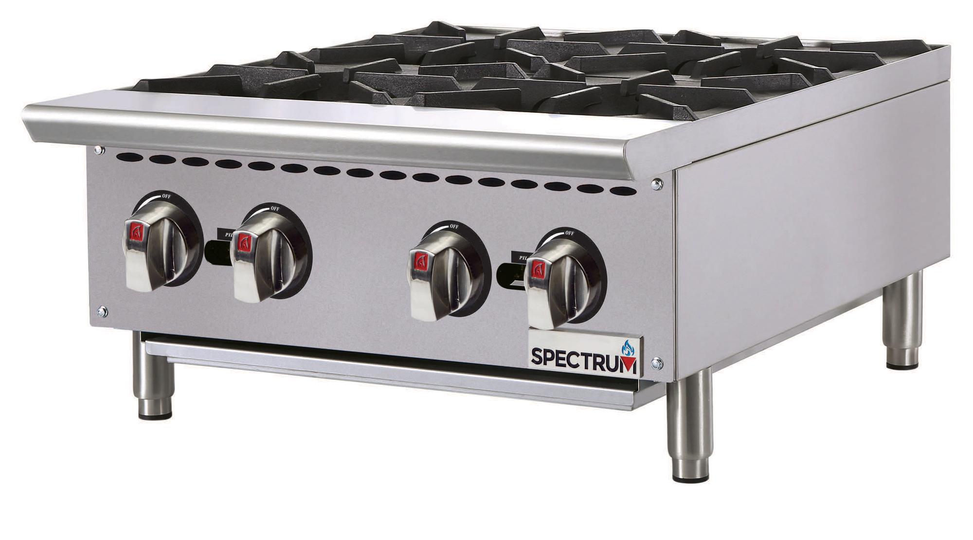 Spectrum Natural Gas Hot Plate 24X34.125X15 IN Stainless Steel Countertop 4-Burner 1/Each