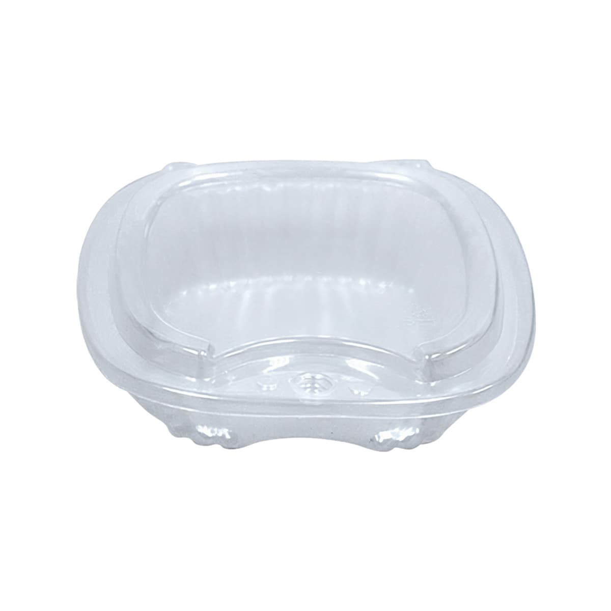 WNA Atrium Take-Out Container Hinged With Flat Lid 8 OZ OPS Clear Square 500/Case