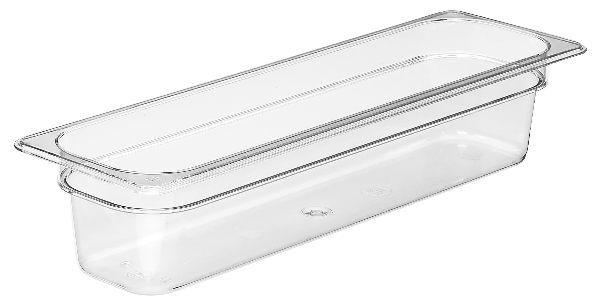 Camwear® Food Pan 1/2 4 IN 5.3 QT Clear Plastic Long 1/Each