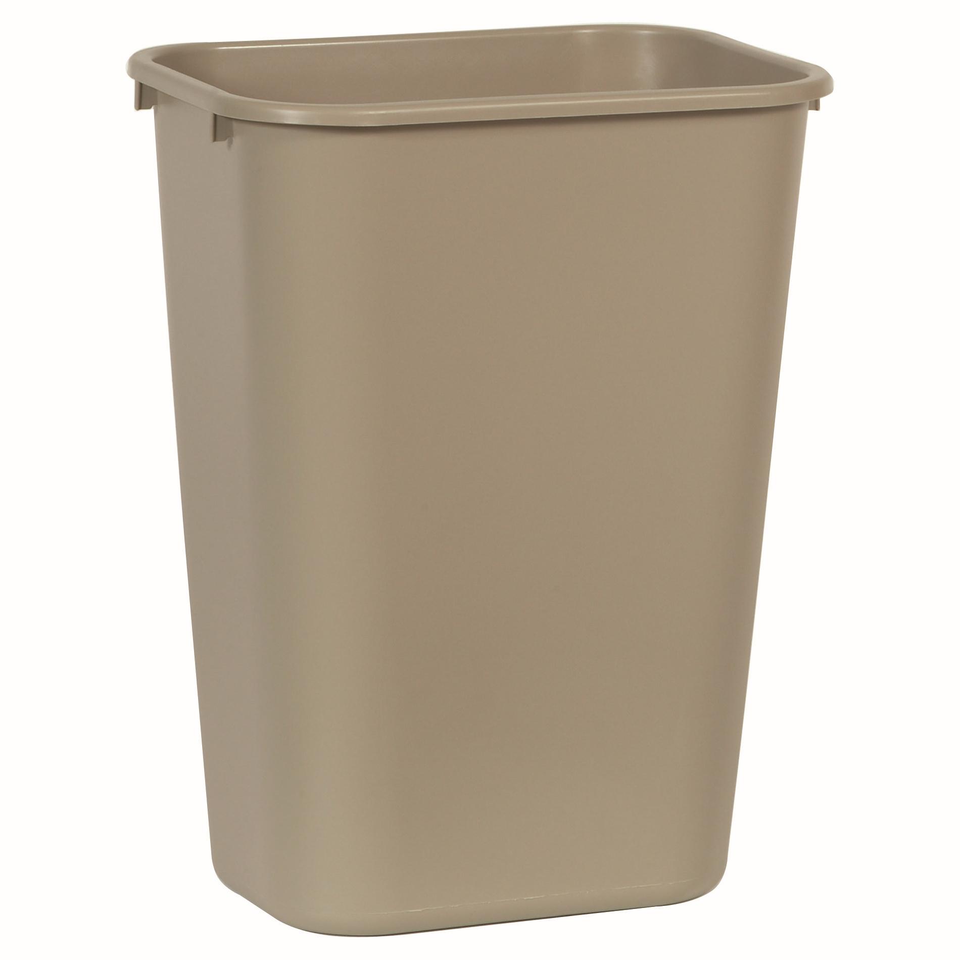1-Stream Trash Can 15.25X11X19.88 IN 10.25 GAL 41 QT Beige Rectangle Resin Deskside 1/Each