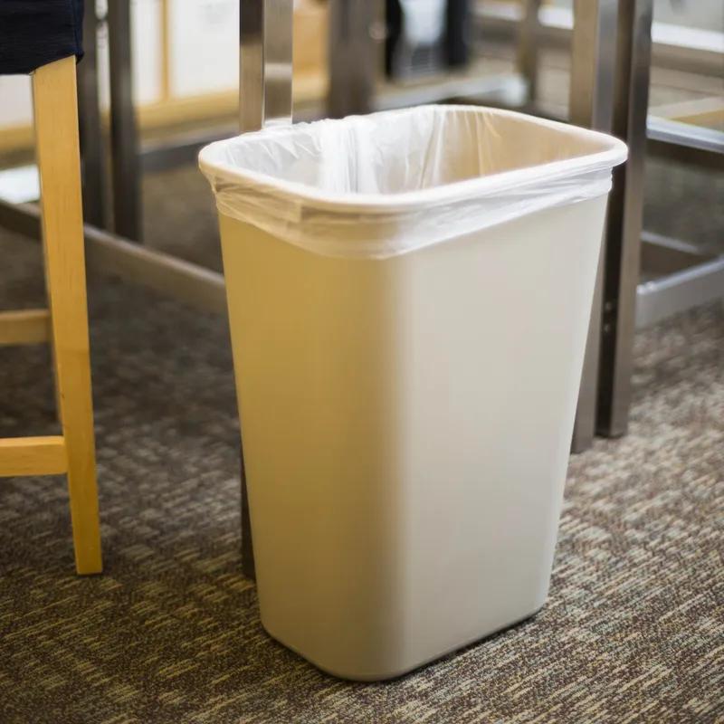 1-Stream Trash Can 15.25X11X19.88 IN 10.25 GAL 41 QT Beige Rectangle Resin Deskside 1/Each
