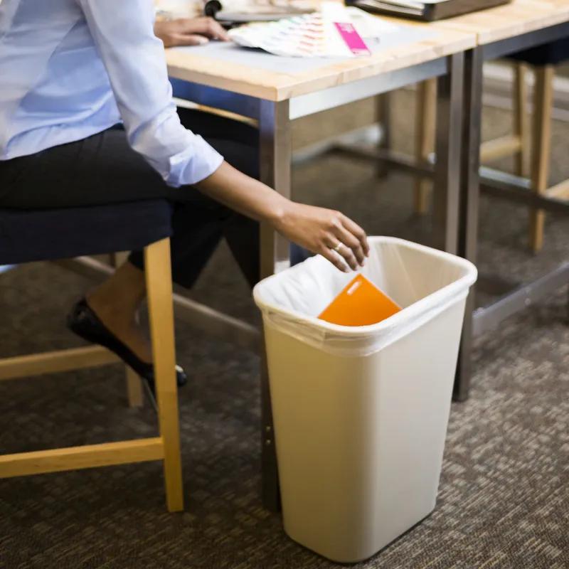 1-Stream Trash Can 15.25X11X19.88 IN 10.25 GAL 41 QT Beige Rectangle Resin Deskside 1/Each