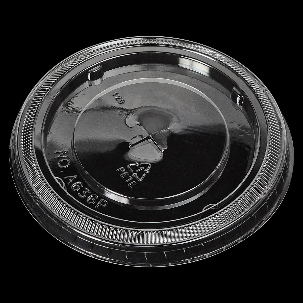 Victoria Bay Lid Flat 107MM 4.21 IN PET Clear Printed Round For 32 OZ Cold Cup Straw Slot 500/Case