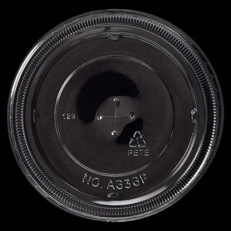Victoria Bay Lid Flat 107MM 4.21 IN PET Clear Printed Round For 32 OZ Cold Cup Straw Slot 500/Case