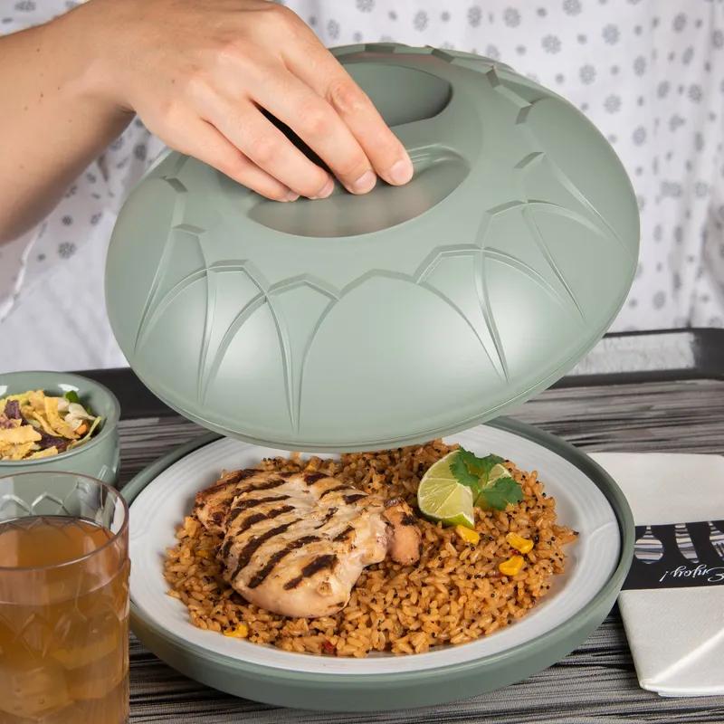 Dinex® Fenwick Plate Cover 10 IN PP Sage Dome 12/Case