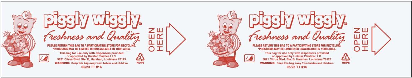 Pak Fresh Piggly Wiggly Custom Bag 15X20 IN High-Density Polyethylene (HDPE) 6MIC 3300/Case