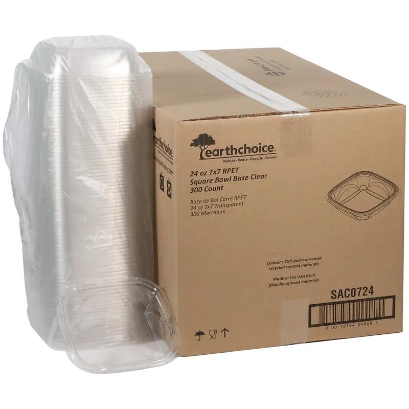 Bowl 24 OZ RPET Clear Square 300/Case