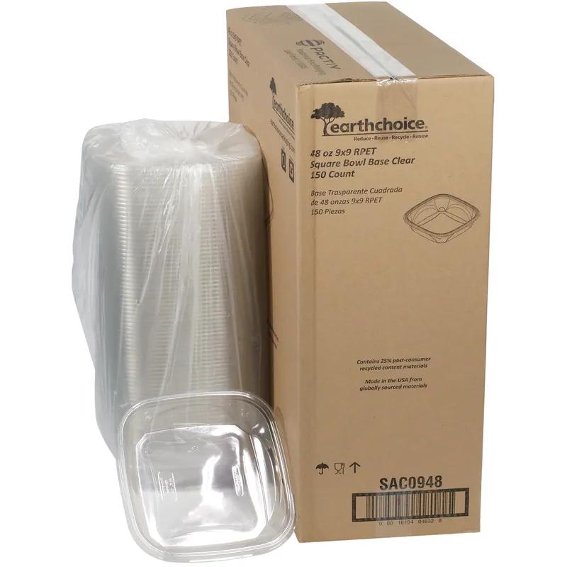 Bowl 48 OZ RPET Clear Square 150/Case