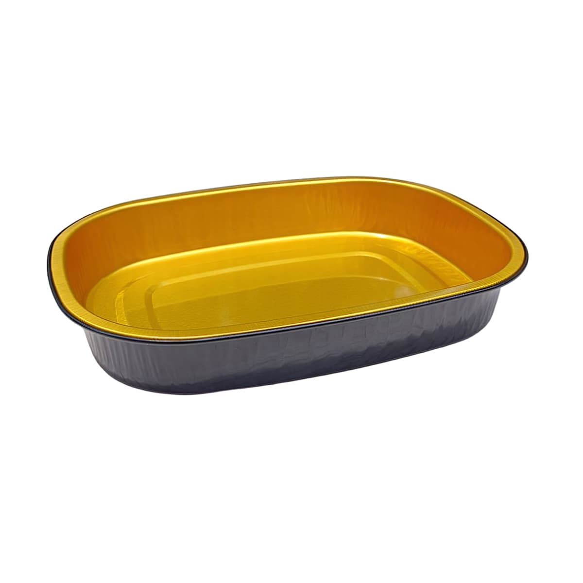 Victoria Bay Take-Out Container Base 9.69X7.68X1.61 IN Aluminum Black Gold Rectangle Freezer Safe 100/Case