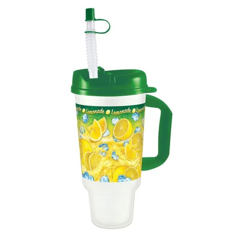 Cup 32 OZ With Lid, Straw & Handle Double Wall 32/Case
