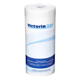 Victoria Bay Household & Kitchen Roll Paper Towel 11X8 IN 2PLY White 250 Sheets/Roll 12 Rolls/Case