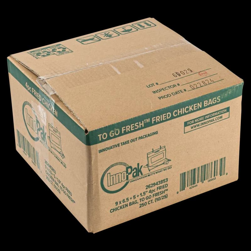 TO GO FRESH™ Fried Chicken Bag 4 Piece With Handle Vented 250/Case
