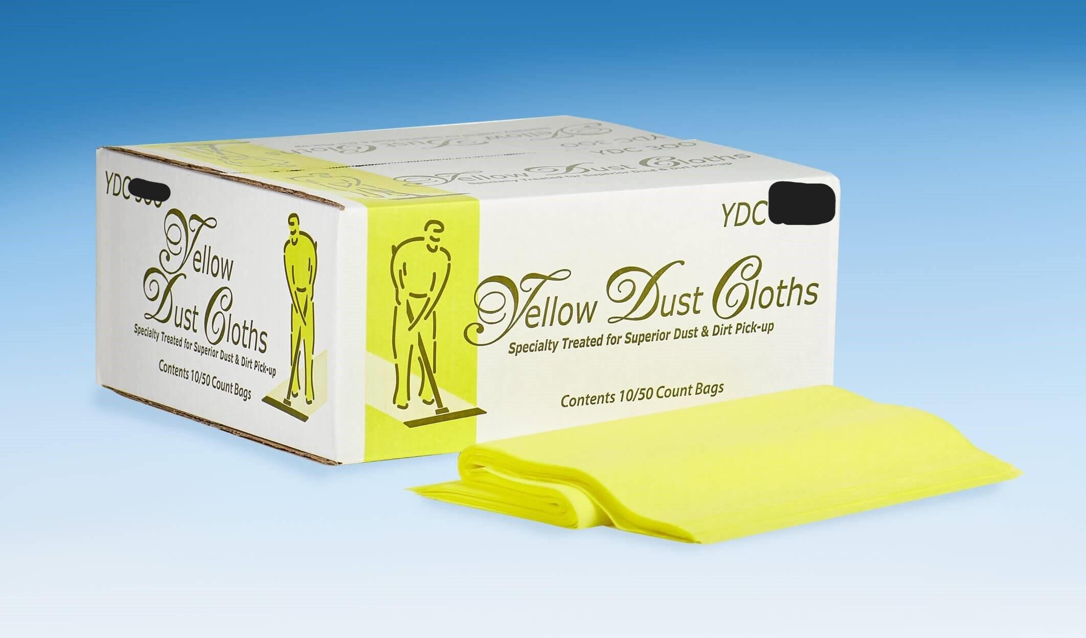 Dust Cloth 24X23 IN Rayon Yellow Treated Mineral Oil Treated Flat Pack 50 Count/Bag 10 Bags/Case