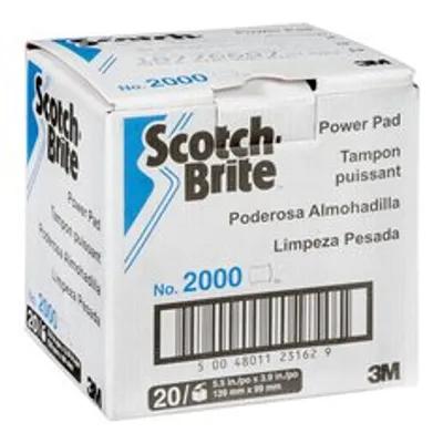 Scotch-Brite 2000 Scouring Pad 5.5X3.9 IN Mineral Blue Bow Power Dishwasher Safe Low Scratch 20/Case