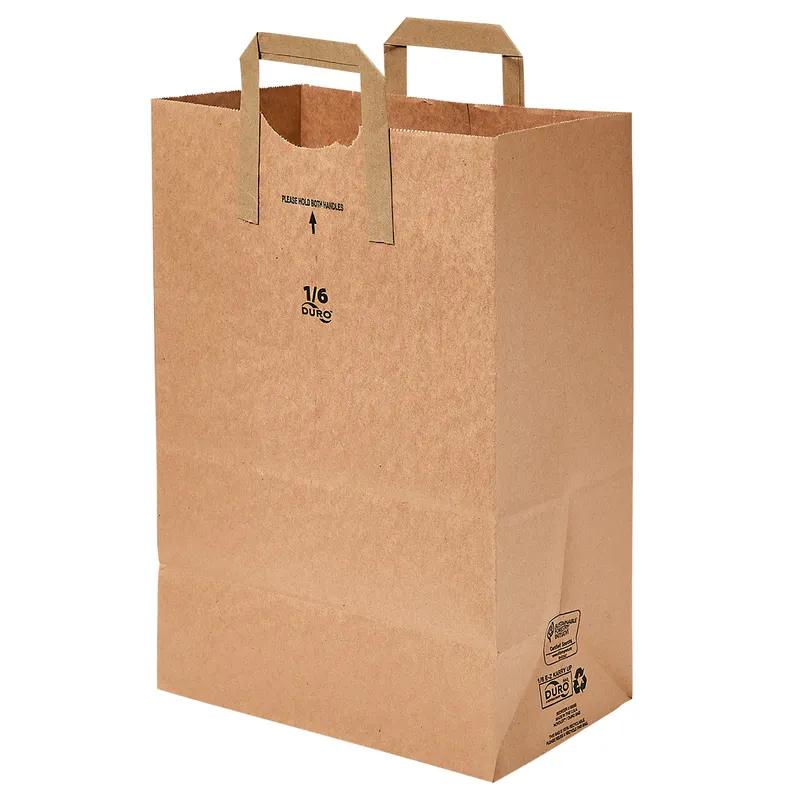 Bag 12X7X17 IN 1/6 BBL Paper 70# Kraft Plain Stock Gusset Flat Sack With Handle 300/Case