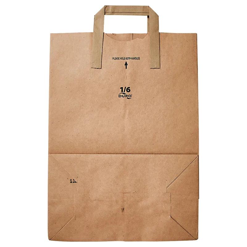 Bag 12X7X17 IN 1/6 BBL Paper 70# Kraft Plain Stock Gusset Flat Sack With Handle 300/Case