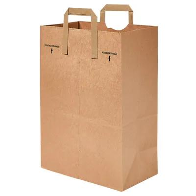Bag 12X7X17 IN 1/6 BBL Paper 70# Kraft Gusset Flat With Handle 300/Case