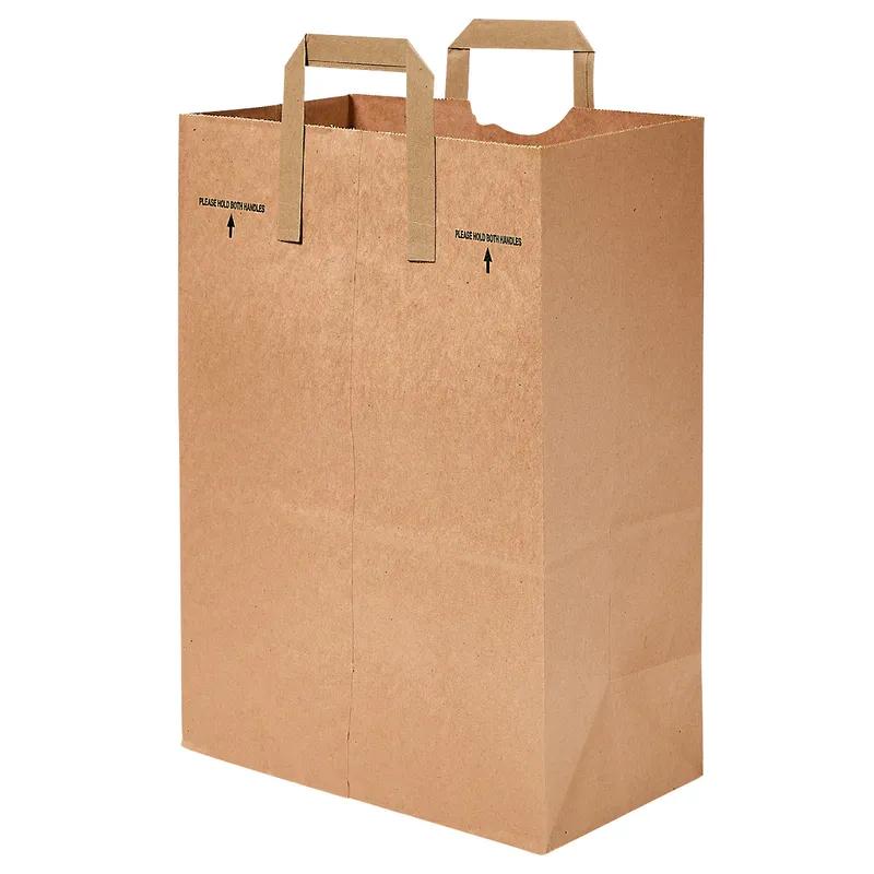 Bag 12X7X17 IN 1/6 BBL Paper 70# Kraft Plain Stock Gusset Flat Sack With Handle 300/Case