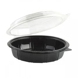 Cold Take-Out Container Hinged With Dome Lid 9X9 IN RPET Black Clear Deep 100/Case