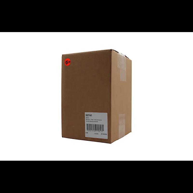 5 Price Label 1.25 IN Black Fluorescent Red Circle 1000 Count/Roll 50 Rolls/Case 50000 Count/Case