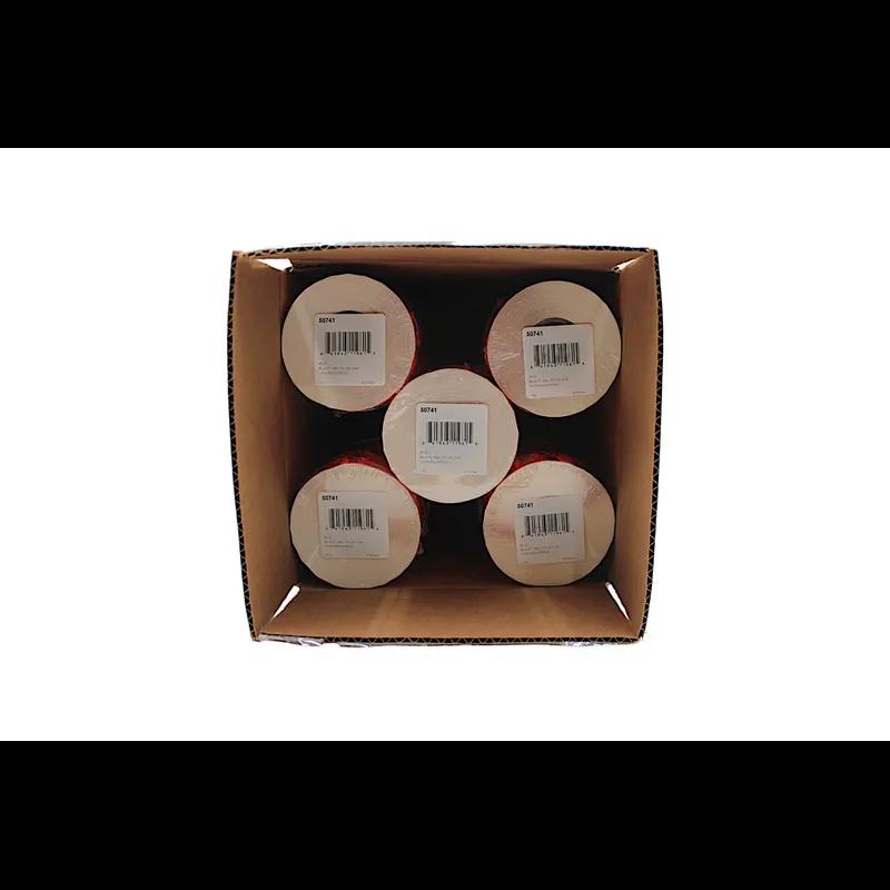 5 Price Label 1.25 IN Black Fluorescent Red Circle 1000 Count/Roll 50 Rolls/Case 50000 Count/Case