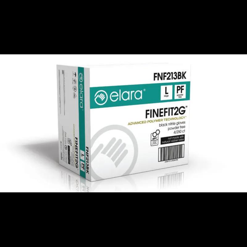 FINEFIT2G Gloves Large (LG) Black Lightweight Nitrile Powder-Free 1000/Case