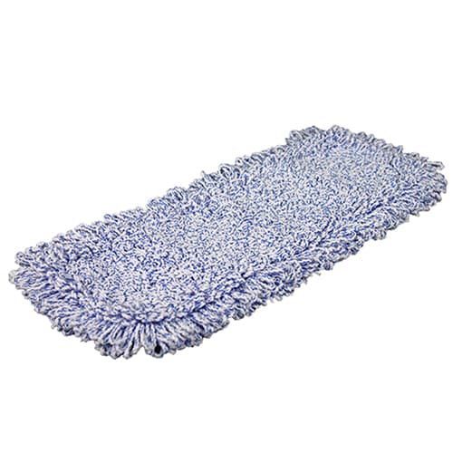 Wet Mop 16 IN Blue White Microfiber Long Loop Pocket With Tabs 12/Bag