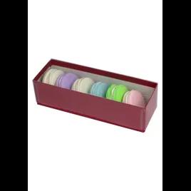 Macaron Candy Box & Lid Combo 6 CT 8.125X2.625X2.188 IN Paper Vinyl Red Rectangle 100/Case