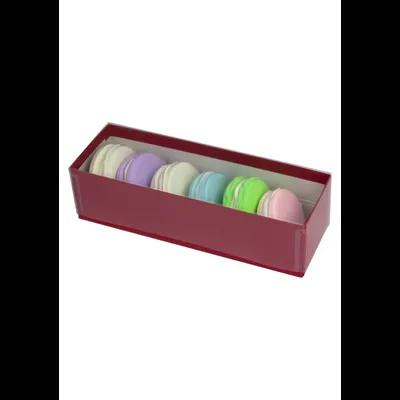 Macaron Candy Box & Lid Combo 6 CT 8.125X2.625X2.188 IN Paper Vinyl Red Rectangle 100/Case