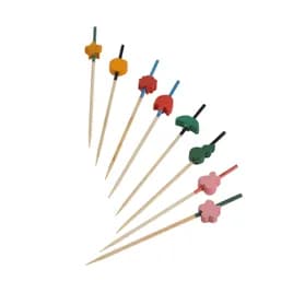 Art Skewers Pick 3.5 IN Bamboo Assorted Designs 100 Count/Pack 20 Packs/Case 2000 Count/Case