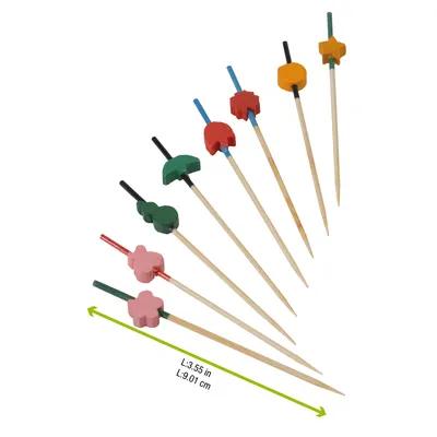 Art Skewers Pick 3.5 IN Bamboo Assorted Designs 100 Count/Pack 20 Packs/Case 2000 Count/Case