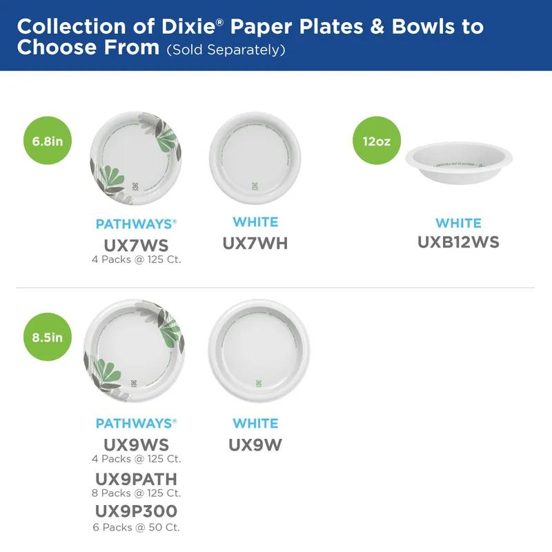 Dixie® Bowl 12 OZ Paper White Medium Weight 125 Count/Pack 4 Packs/Case 500 Count/Case