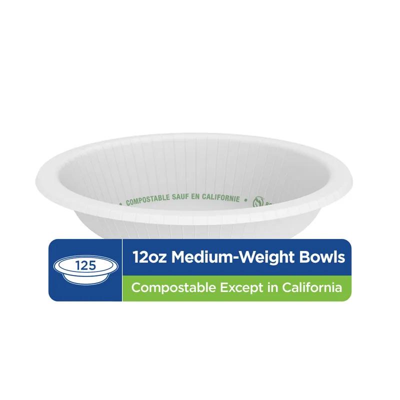 Dixie® Bowl 12 OZ Paper White Medium Weight 125 Count/Pack 4 Packs/Case 500 Count/Case