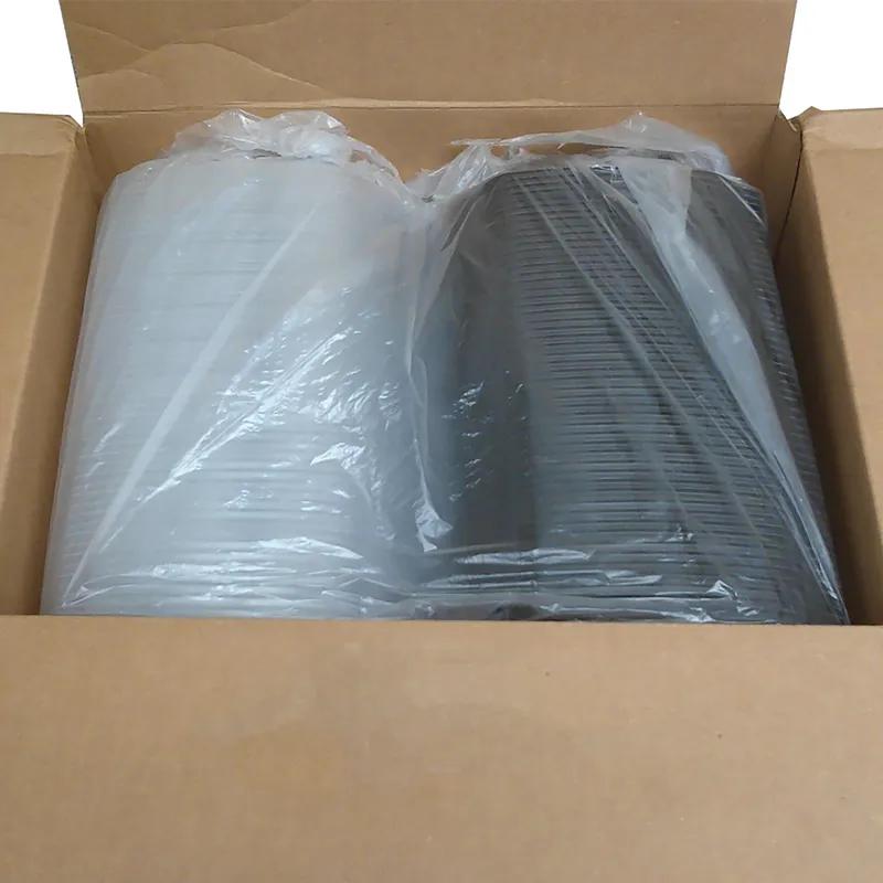 Culinary Basics® Take-Out Container Hinged 9X9X2.74 IN PP Black Clear Square Microwave Safe Anti-Fog 120/Case