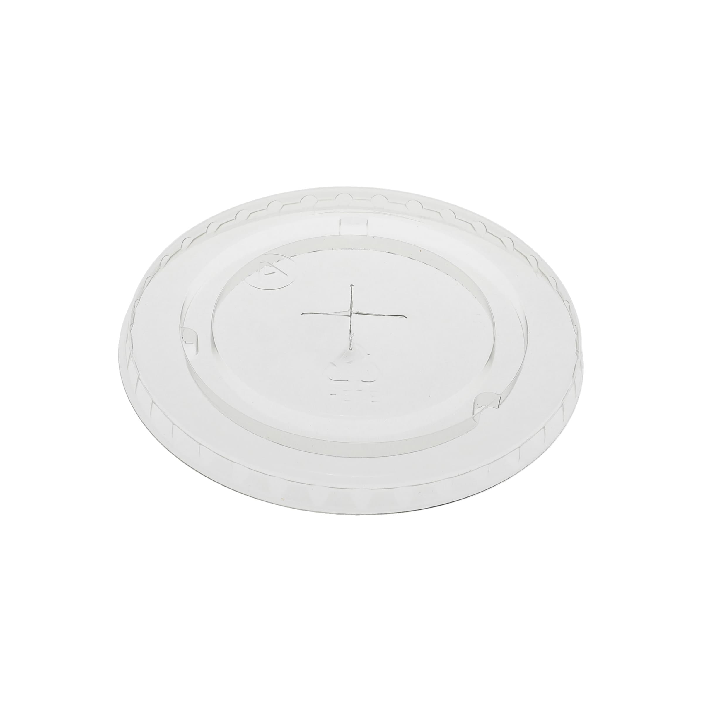 EarthChoice® Lid Flat 3.8X0.3 IN RPET Clear For 12-14 OZ Cold A Size Cup With Hole 1020/Case