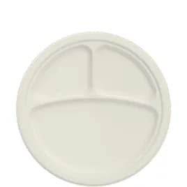 Dart® Plate 10.2X0.98 IN 3 Compartment Fiber White Round 125 Count/Bag 4 Bags/Case 500 Count/Case