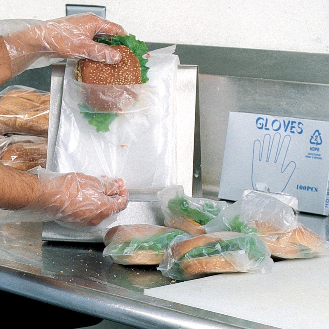 Deli Bag 7.5X7.5+1 IN High-Density Polyethylene (HDPE) 0.5MIL Clear With Flip Top Closure Saddlepack 2000/Case