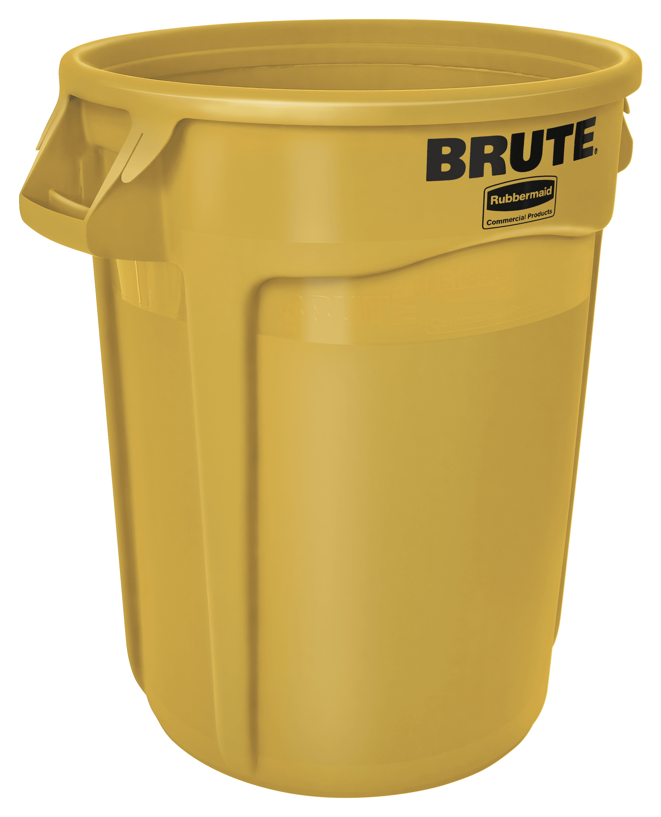 Brute® 1-Stream Trash Can 25.39X22.64X27.87 IN 32 GAL 128 QT Yellow Resin Food Safe 1/Each