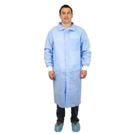 ProMax® II Lab Coat XXL Blue 3-layer Fabric (SMS) Snap Front 3 Pockets Knit Wrist 30/Case