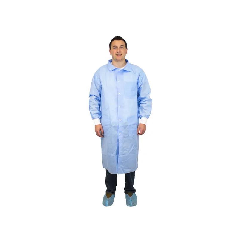 ProMax® II Lab Coat XXL Blue 3-layer Fabric (SMS) Snap Front 3 Pockets Knit Wrist 30/Case
