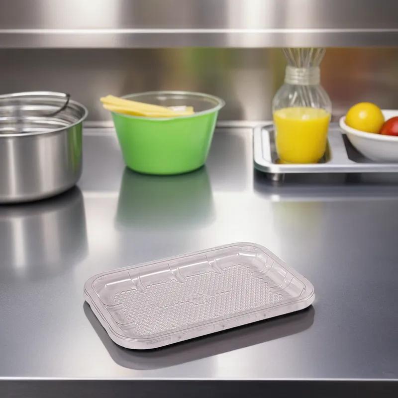 EZ-Tray Meat Tray 8.25X5.75X0.5 IN APET Shallow Clear Rectangle Honeycomb 300/Case