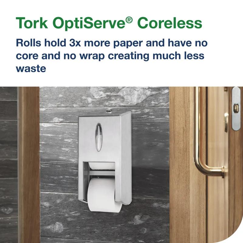 Tork T7 Toilet Paper Dispenser 5.63X5.866X12.795 IN Metal Stainless 2-Roll Coreless Vertical 1/Each