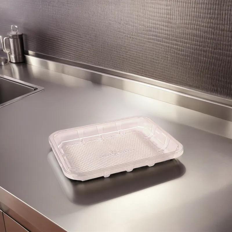 EZ-Tray 4D Meat Tray 9.25X7.25X1.13 IN APET Deep Clear Rectangle Honeycomb 300/Case