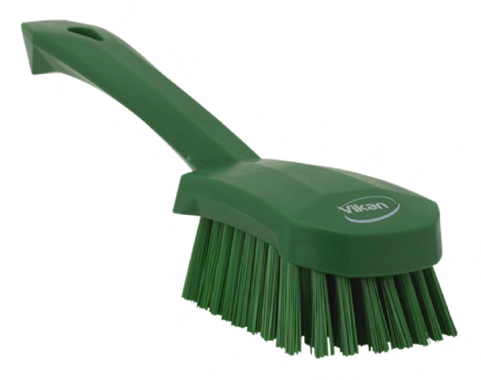 Washing Brush 10 IN Polypropylene (PP) Polybutylene Terephthalate (PBT) Green Stiff Bristles 1/Each