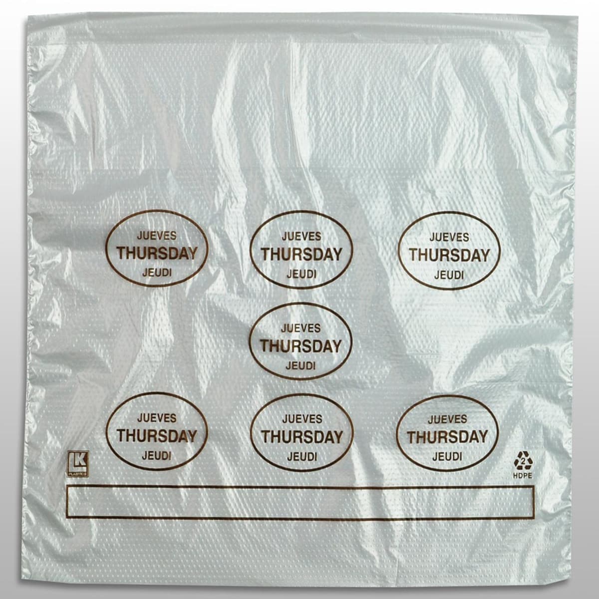 Bag 10X8.5+2 IN HDPE0.5MIL Clear Brown Thursday With Lip & Flip Closure Portion Bag Saddlepack Flat 2000/Case