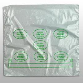 Bag 10X8.5+2 IN HDPE0.5MIL Clear Green Friday With Lip & Flip Closure Portion Bag Saddlepack Flat 2000/Case