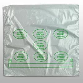 Bag 10X8.5+2 IN HDPE0.5MIL Clear Green Friday With Lip & Flip Closure Portion Bag Saddlepack Flat 2000/Case