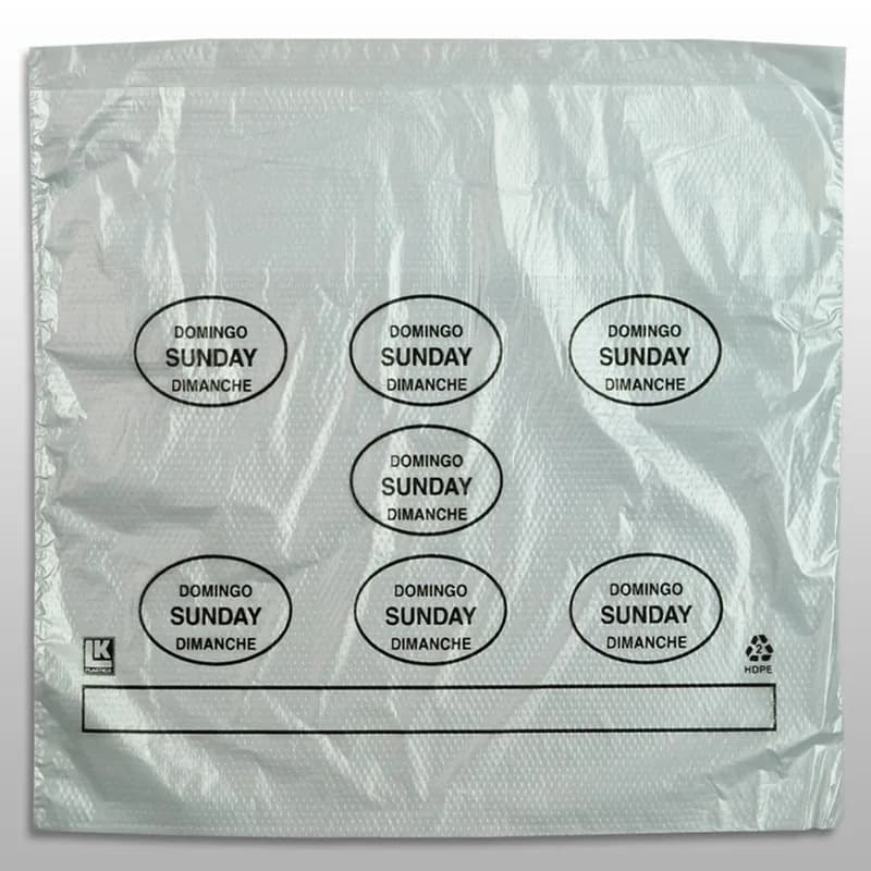 Bag 10X8.5+2 IN HDPE0.5MIL Clear Black Sunday With Lip & Flip Closure Portion Bag Saddlepack Flat 2000/Case