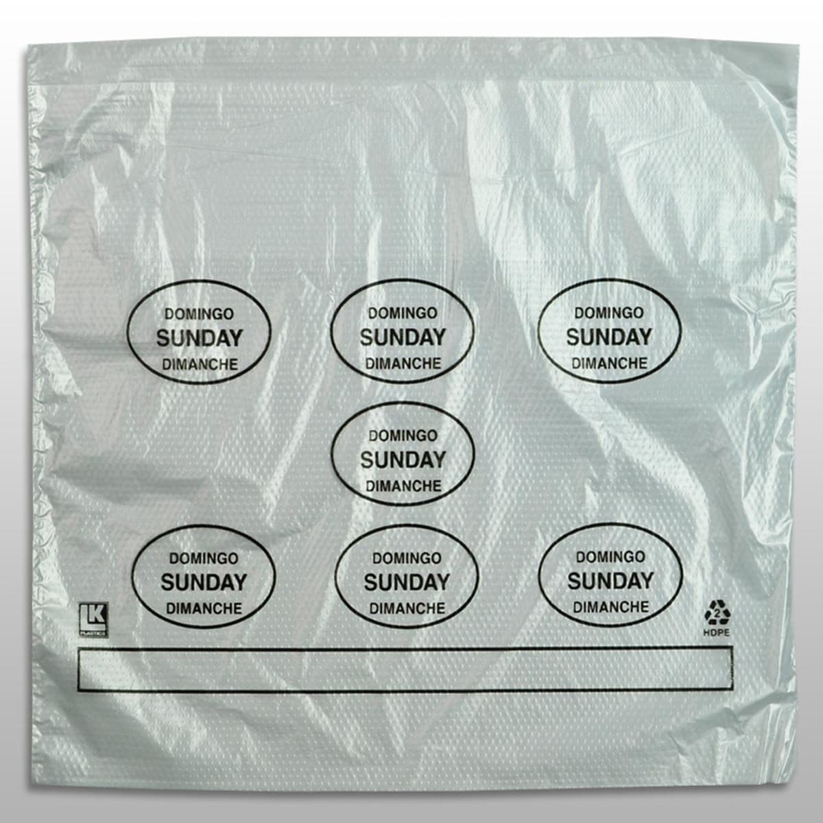 Bag 10X8.5+2 IN HDPE0.5MIL Clear Black Sunday With Lip & Flip Closure Portion Bag Saddlepack Flat 2000/Case